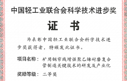 中国凯发官网荣获2024年度中轻联科学技术进步奖